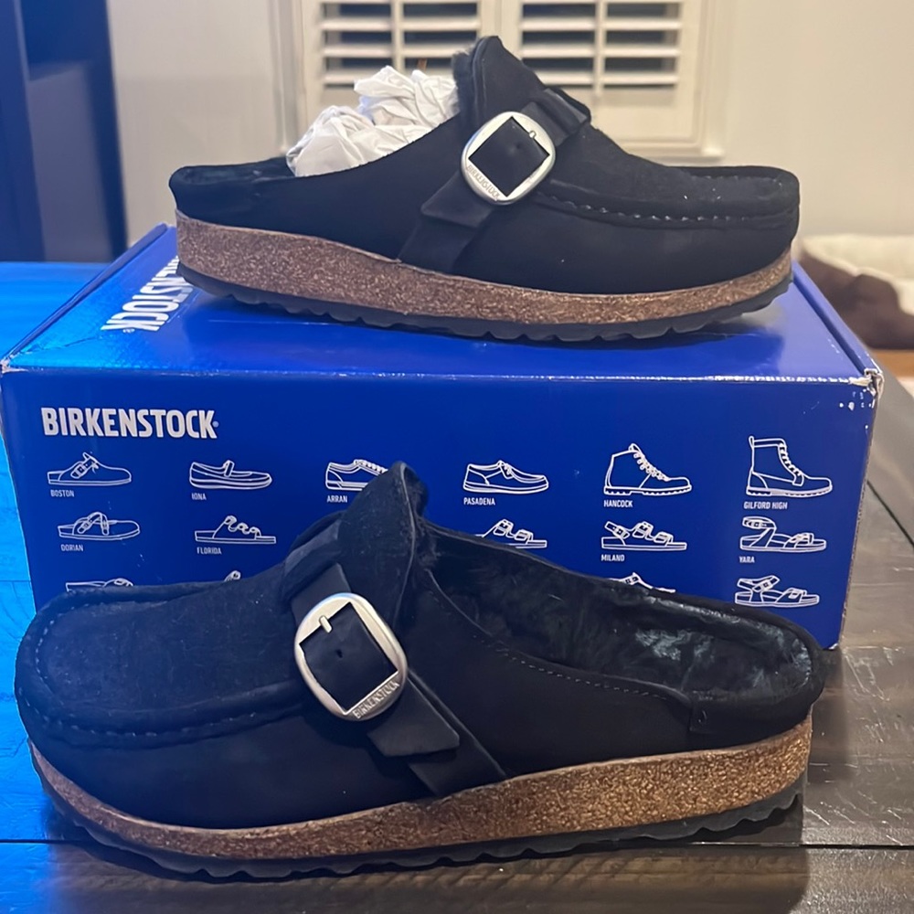 Birkenstock Buckley Shearling Black 9n new